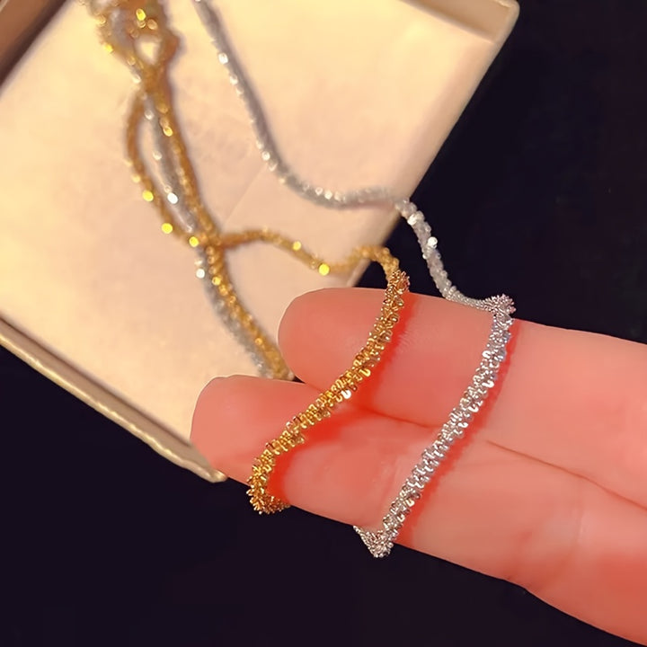 Minimalist Shimmer Necklace & Bracelet Set