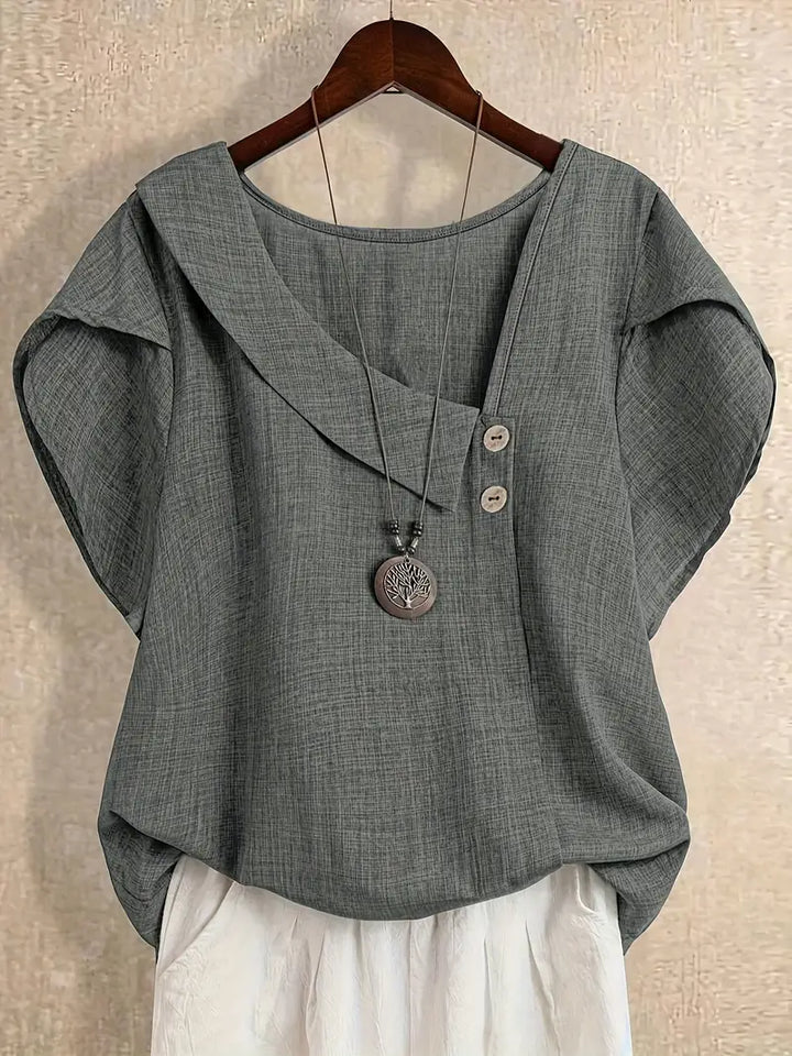 Marcelline | Asymmetrical Neckline Blouse