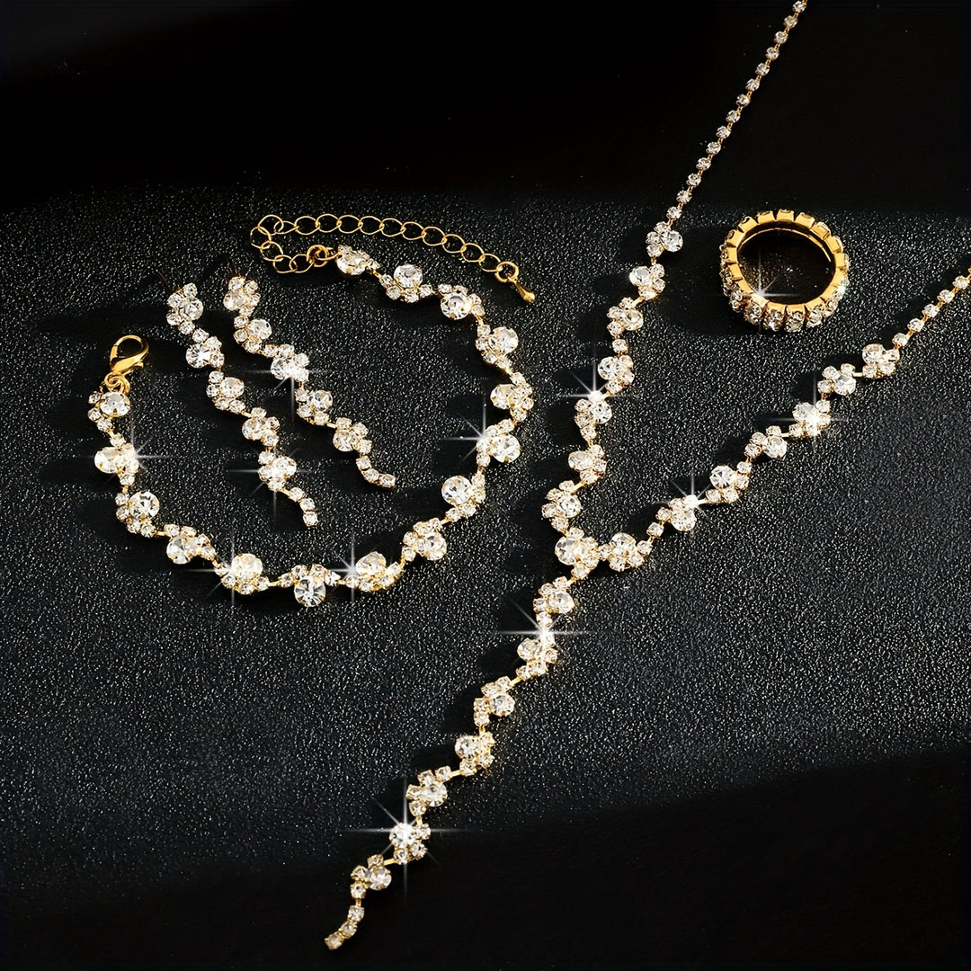 Valerine | High-End Sparkle Flower Jewelry Set