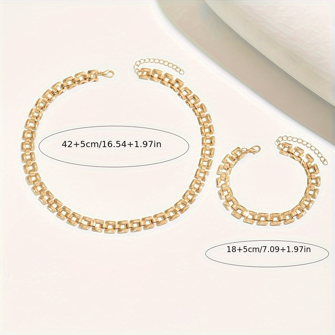 Spring & Summer Necklace Set – Polished Metal Finish