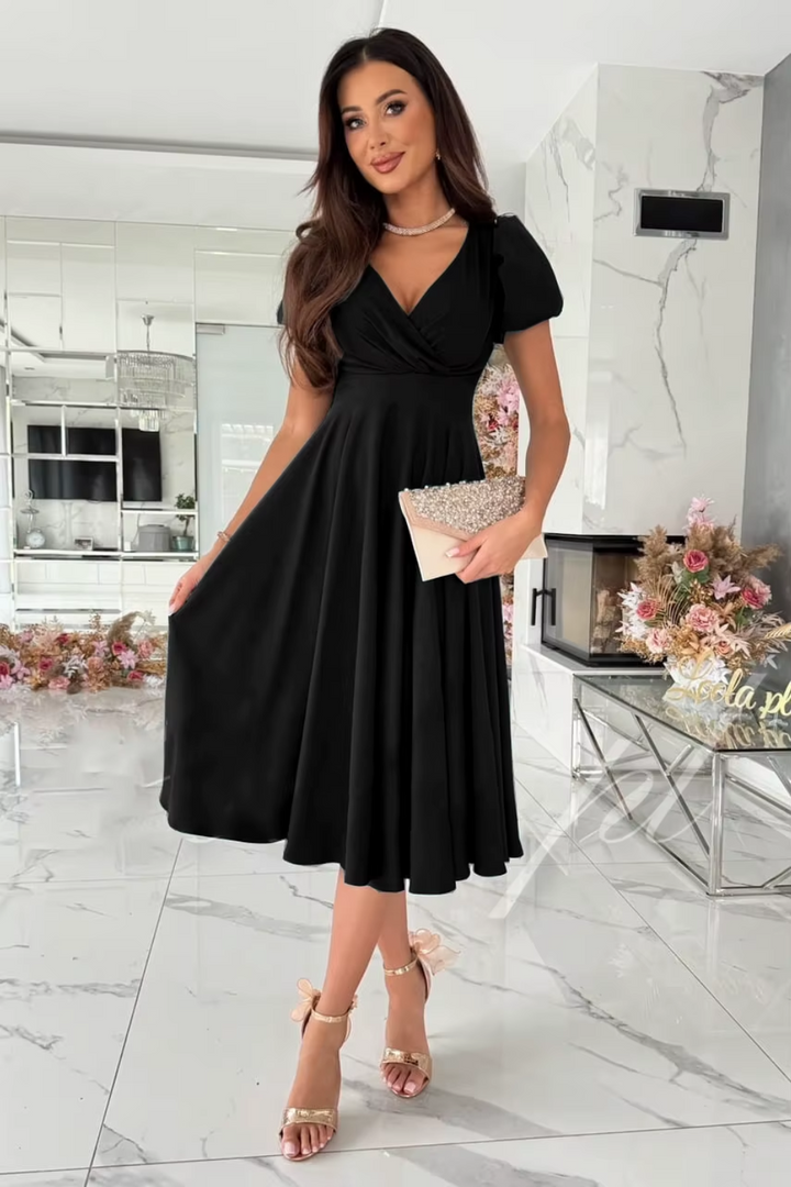 Bryher | Elegant V-Neck Midi Dress