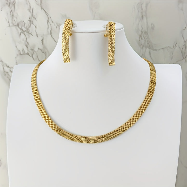 Refined Long Necklace, Bracelet & Earrings Set