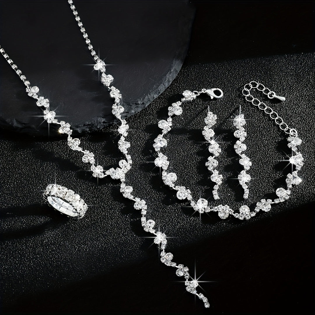 Valerine | High-End Sparkle Flower Jewelry Set