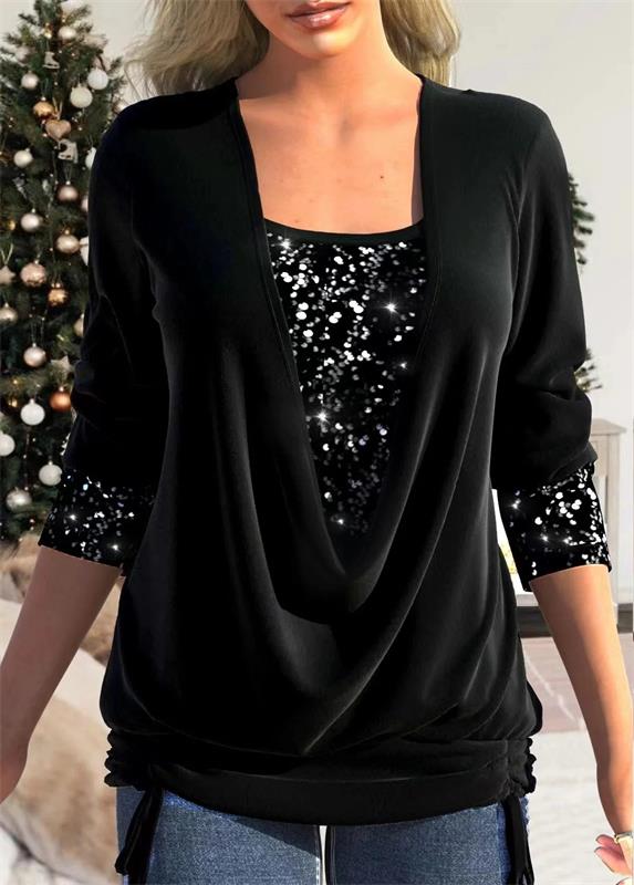 Odeline | Modern Sequin Layer Blouse
