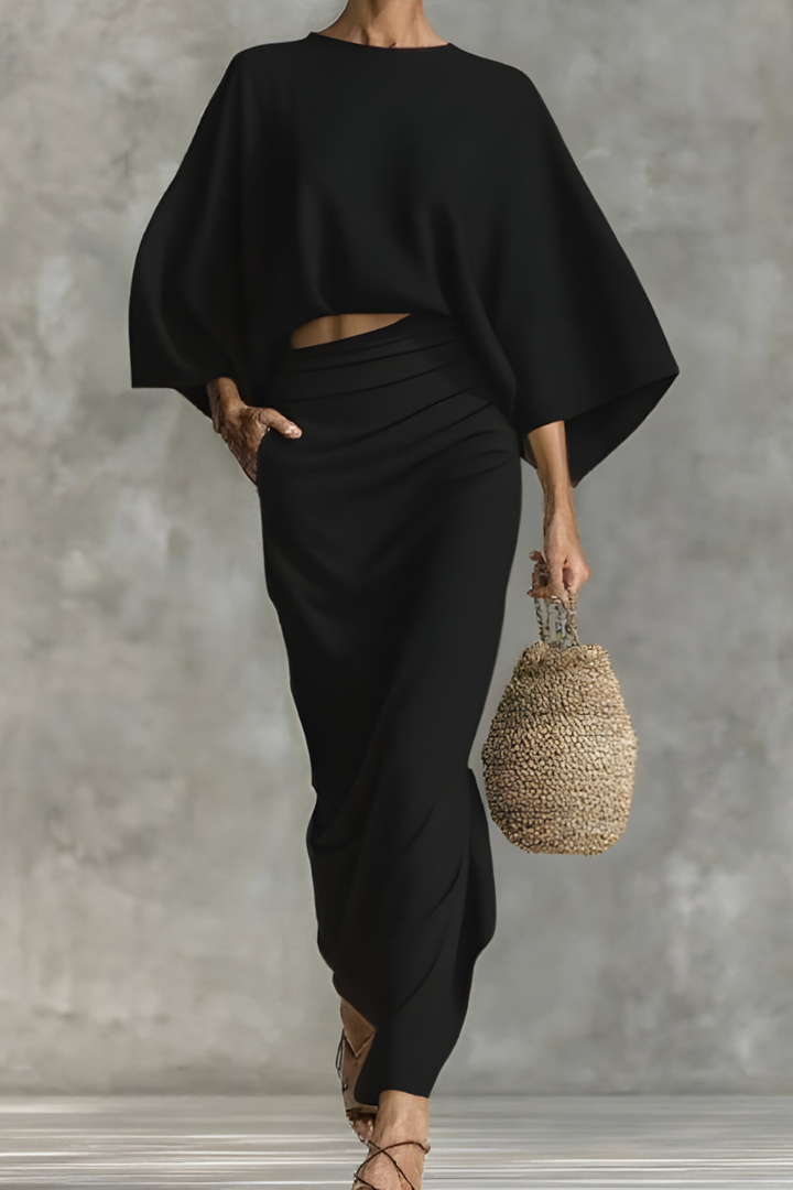 Ardith | Draped Top & Skirt Set
