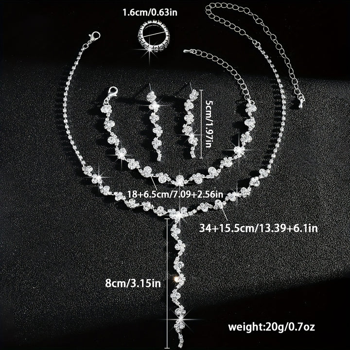 Valerine | High-End Sparkle Flower Jewelry Set