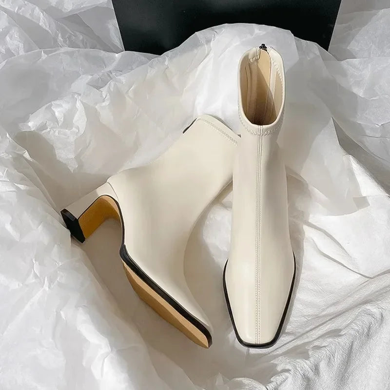 Ivyra | Square-Toe Warm Ankle Boots