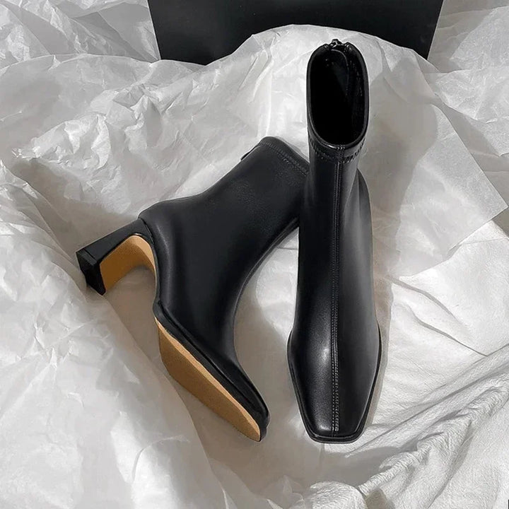 Ivyra | Square-Toe Warm Ankle Boots