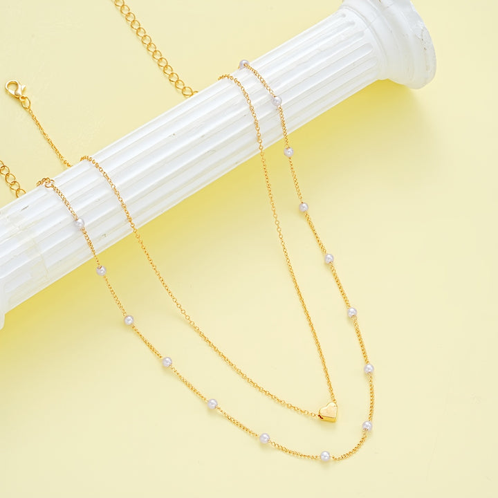 Simple Heart Necklace & Bracelet Set