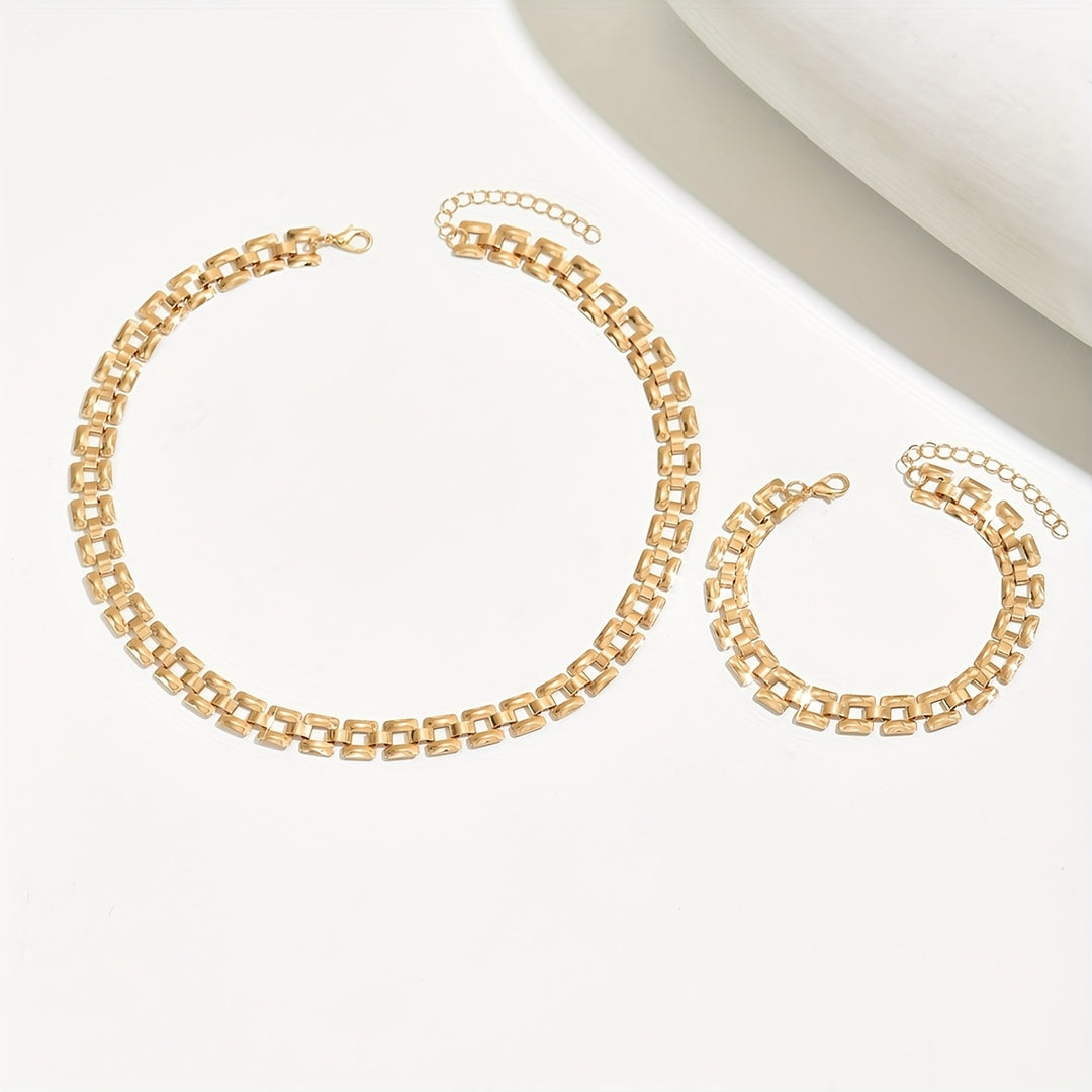 Spring & Summer Necklace Set – Polished Metal Finish