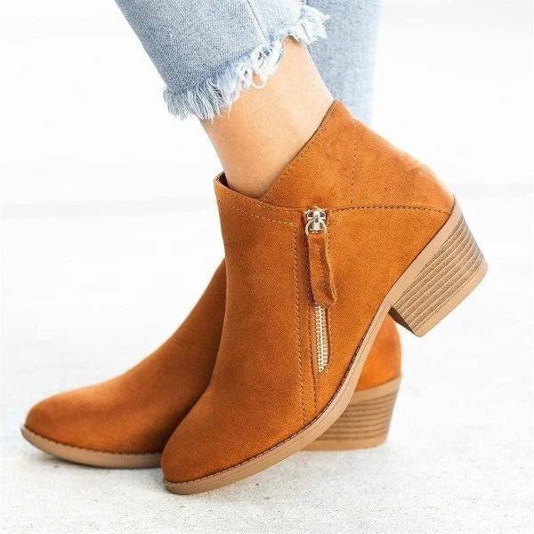 Avenya | Side-Zip Leather Ankle Boots