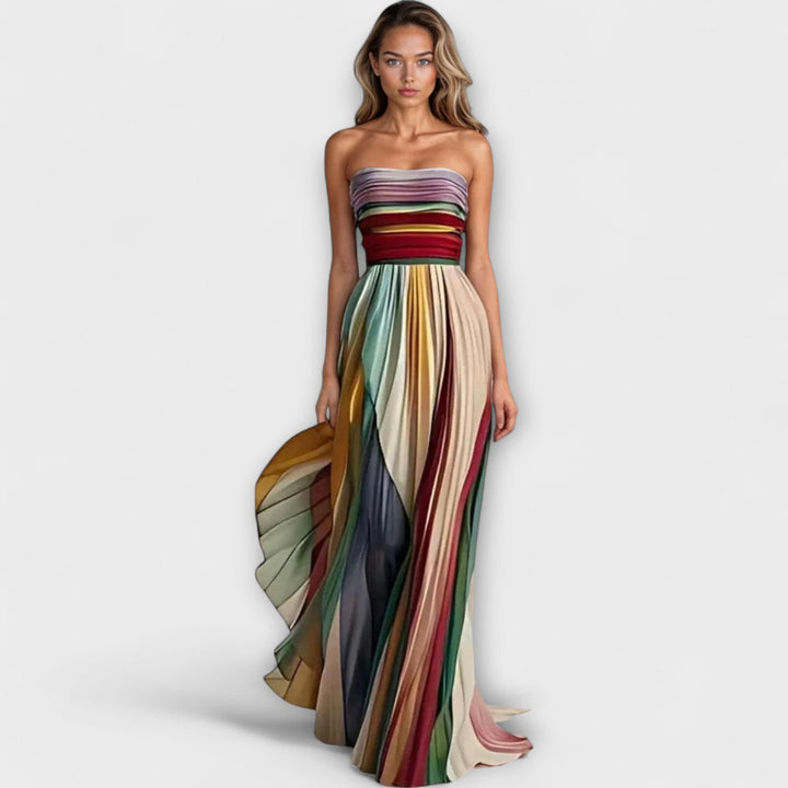 Solenne | Strapless Color Dress
