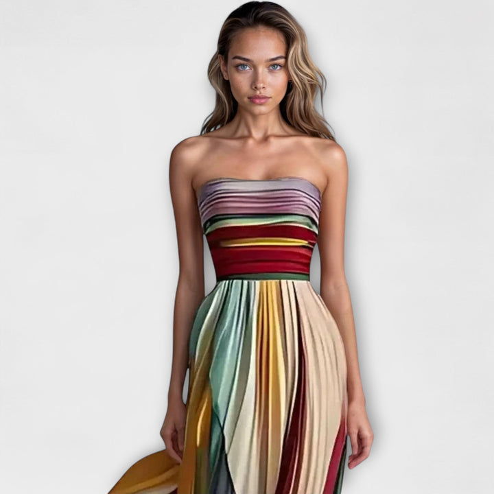 Solenne | Strapless Color Dress