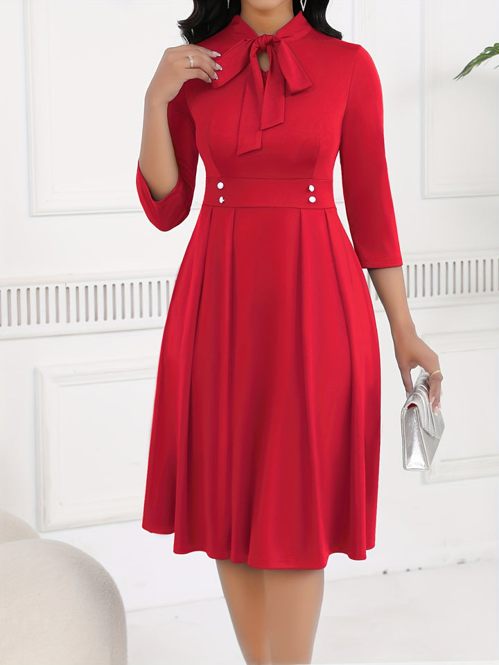 OLIVIA TIE-WAIST MIDI DRESS