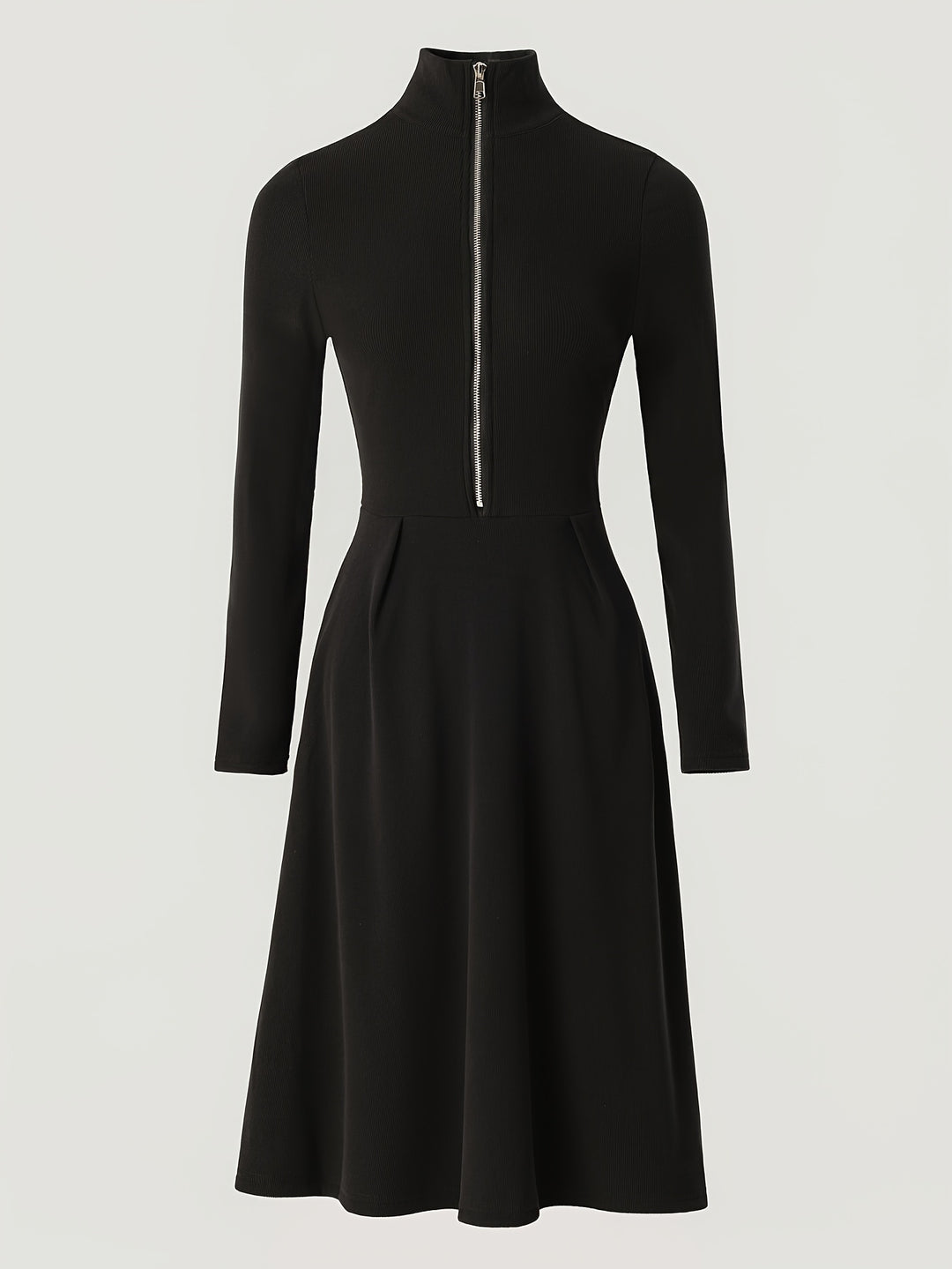 ZINNIA | ZIPPERED LONG SLEEVE DRESS WITH STRETCH FABRIC