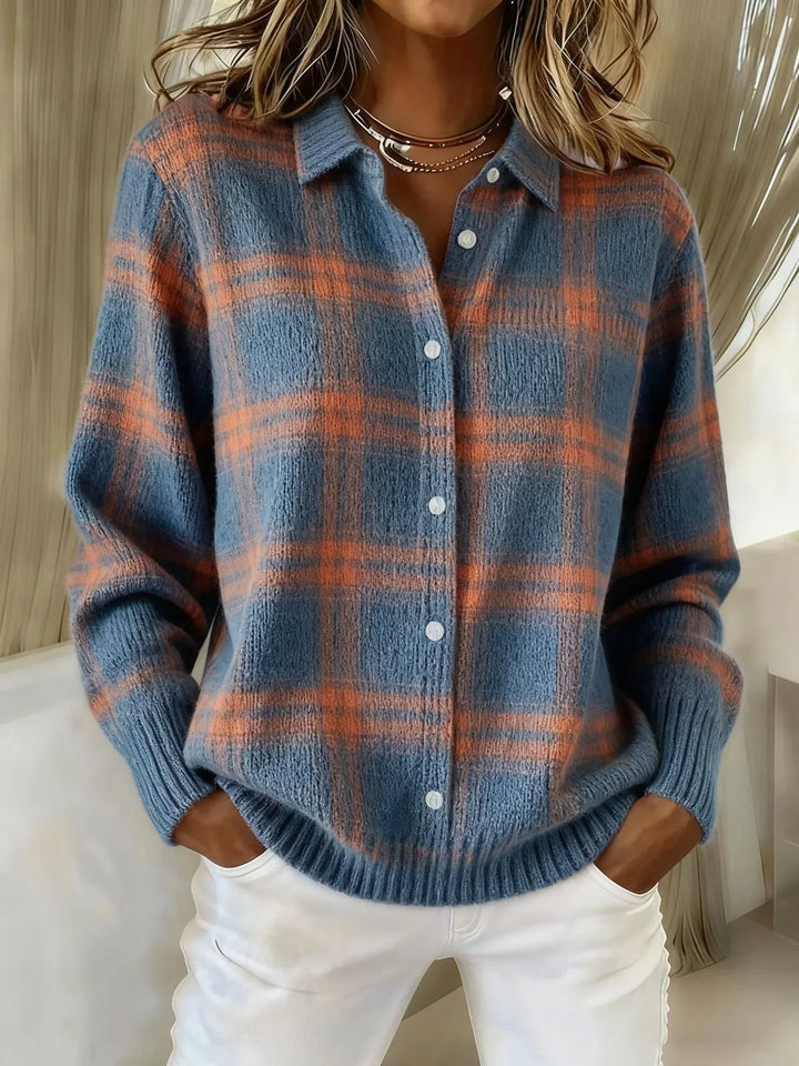 MARCOLLINE | RETRO PLAID SWEATER WITH CASUAL CONTRAST
