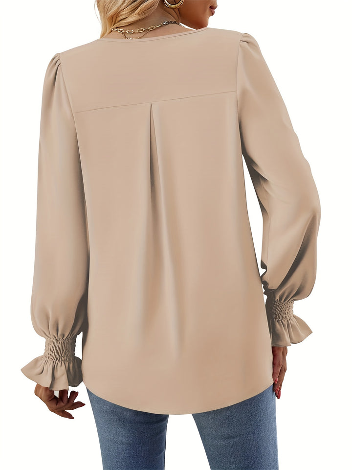 Isola Lane | Flowy V-Neck Chiffon Blouse