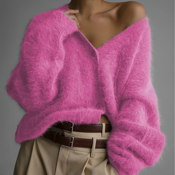 SERIAVI | V-NECK LIGHT GRAY CARDIGAN