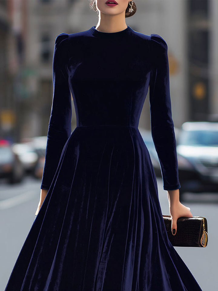 YRENE | OPULENT VELVET MIDI DRESS