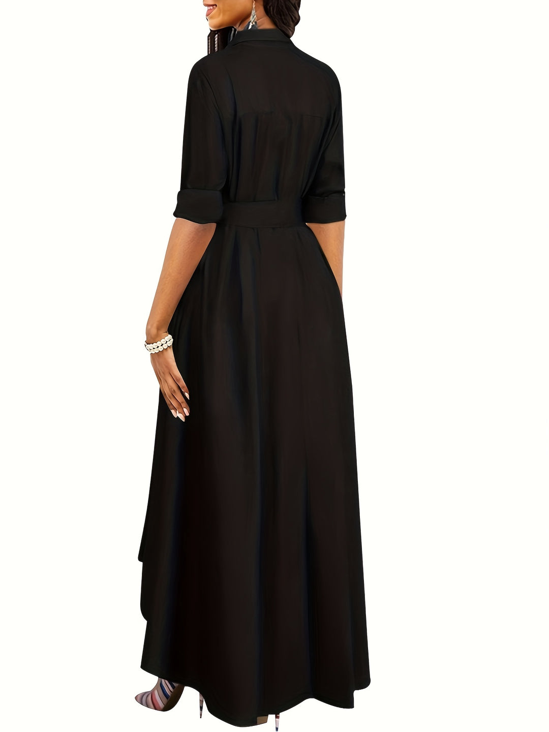 Livienne | Elegant Button-Front Maxi Dress