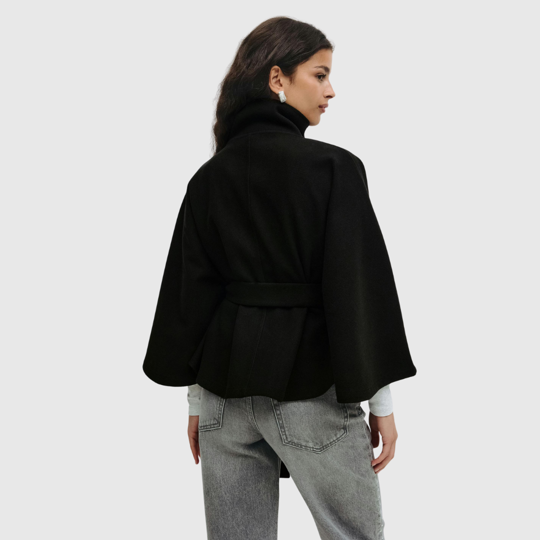 RHOSLYN | BELTED CAPE JACKET