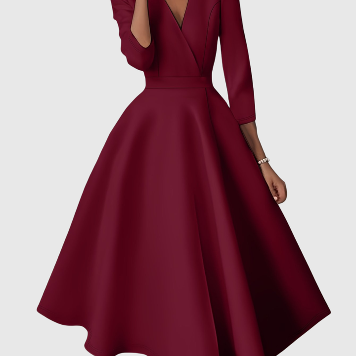 AVELIE | HIGH-WAISTED SLIM-FIT MIDI DRESS WITH FAIRY CHARM