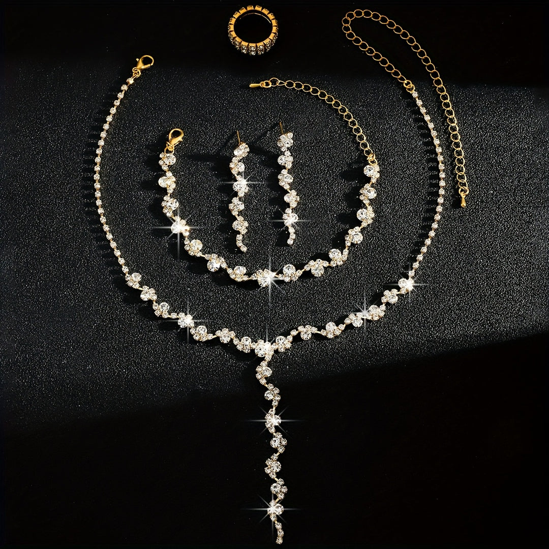 Valerine | High-End Sparkle Flower Jewelry Set