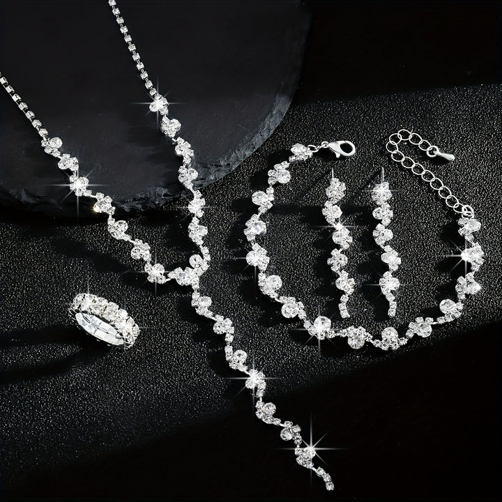 Valerine | High-End Sparkle Flower Jewelry Set