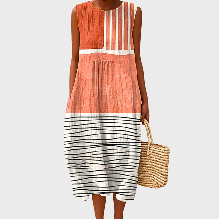 Elodie | Geometric Cotton Dress