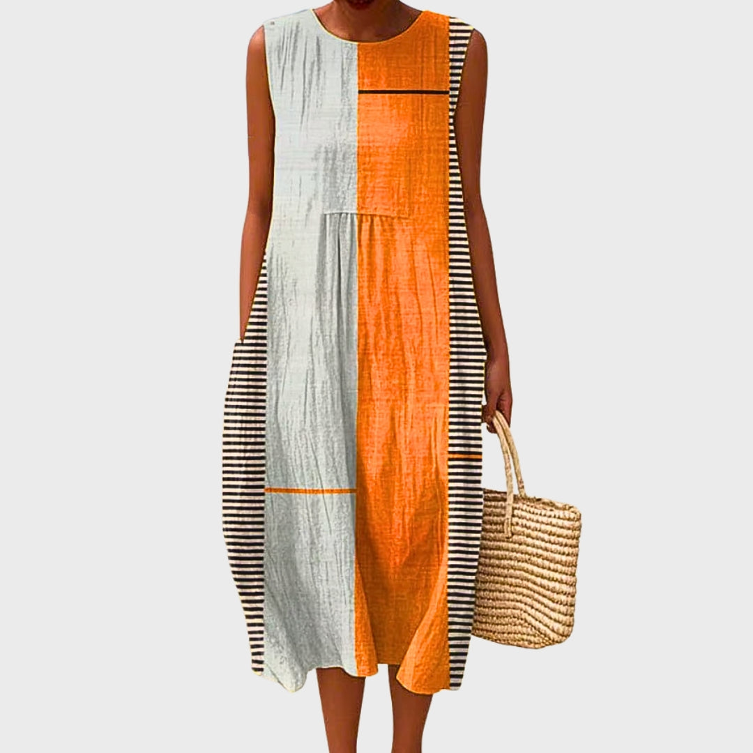 Elodie | Geometric Cotton Dress