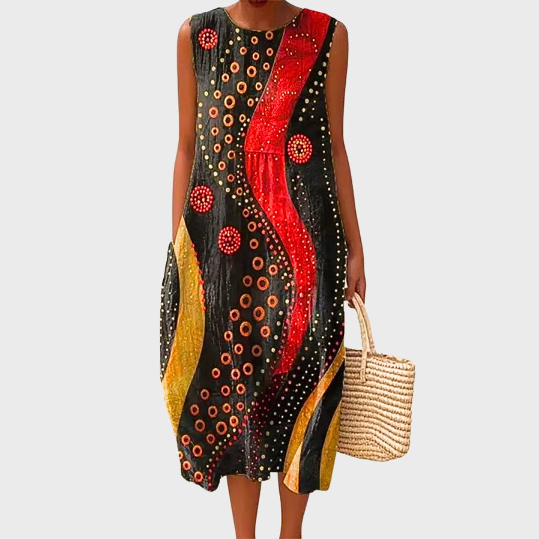 Elodie | Geometric Cotton Dress