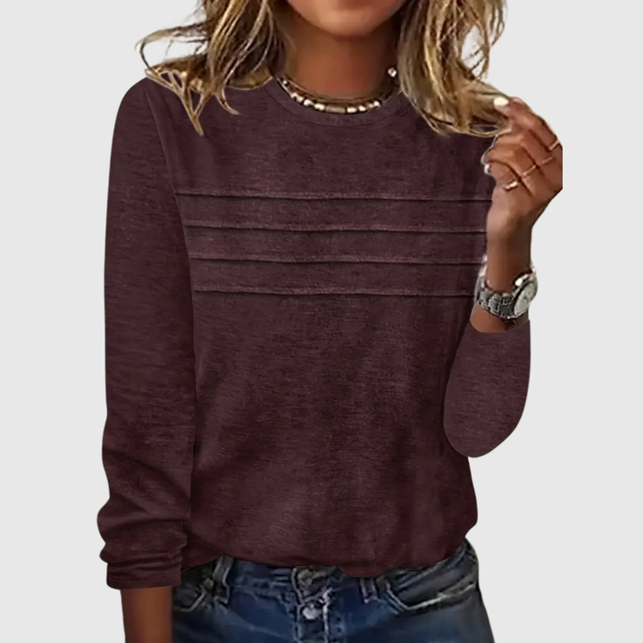 Fenira | Casual Round Neck Long Sleeve Top