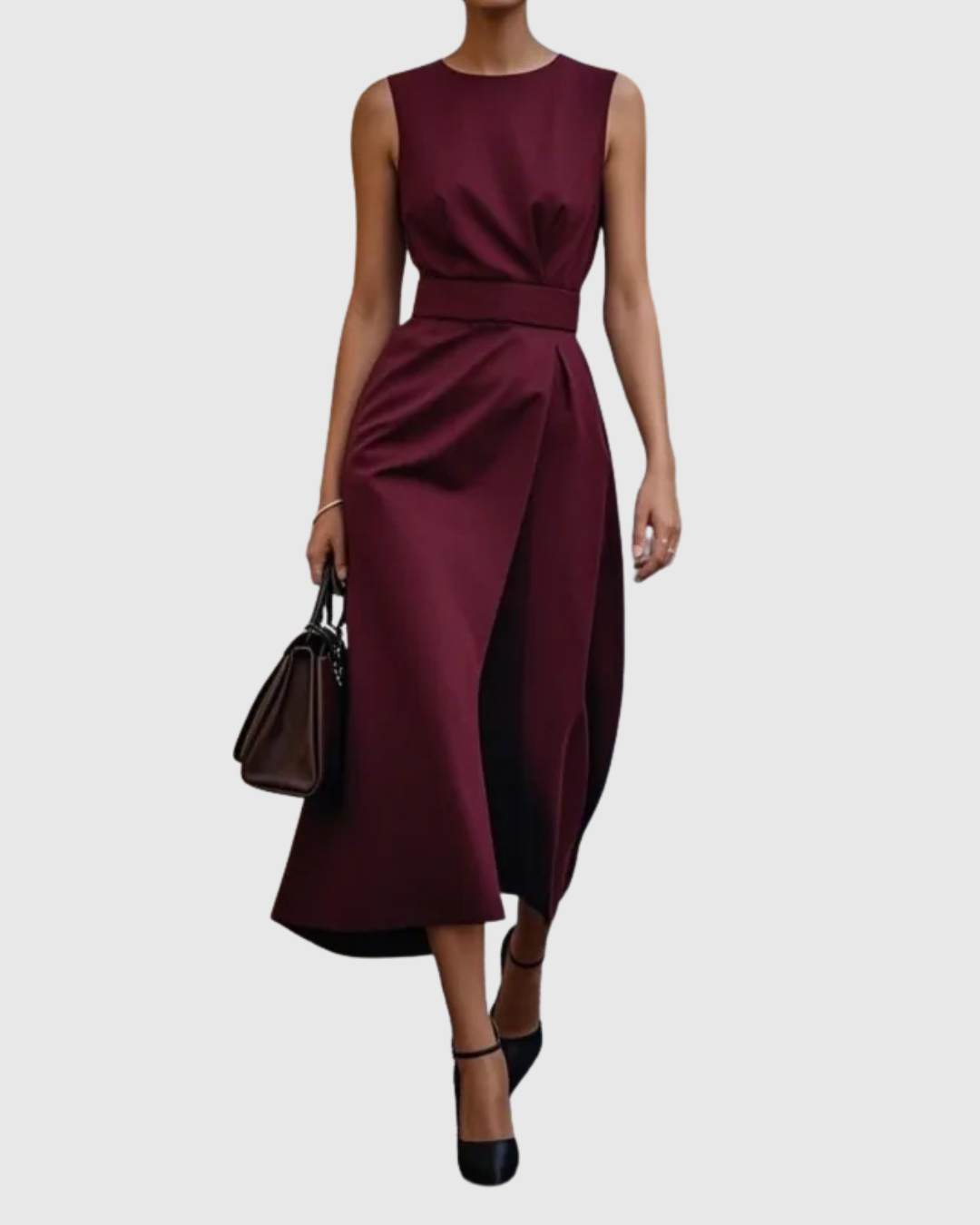 CLARIMOND | ELEGANT ROUND NECK DRESS