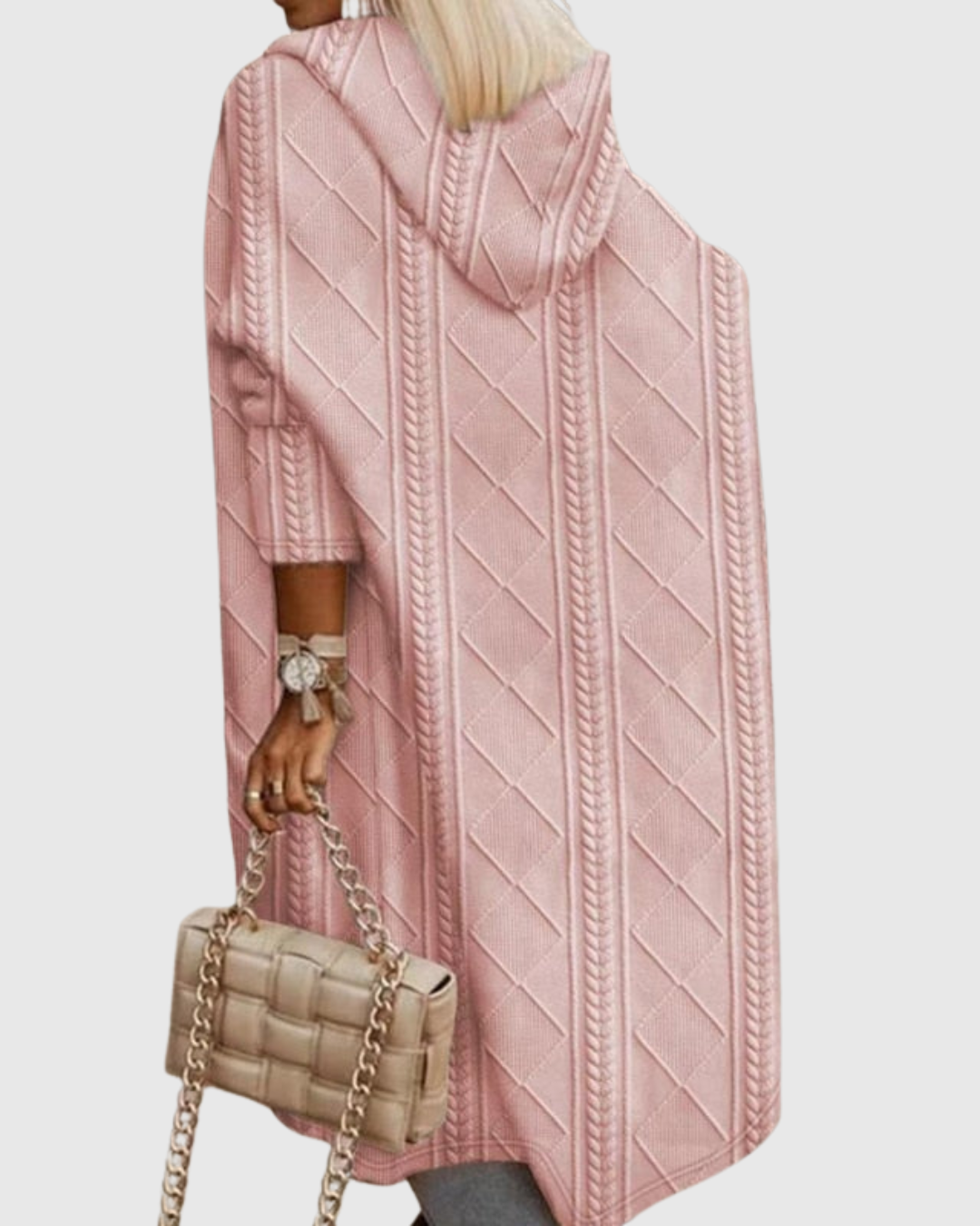 HONORIA | HOODED CABLE-KNIT CARDIGAN