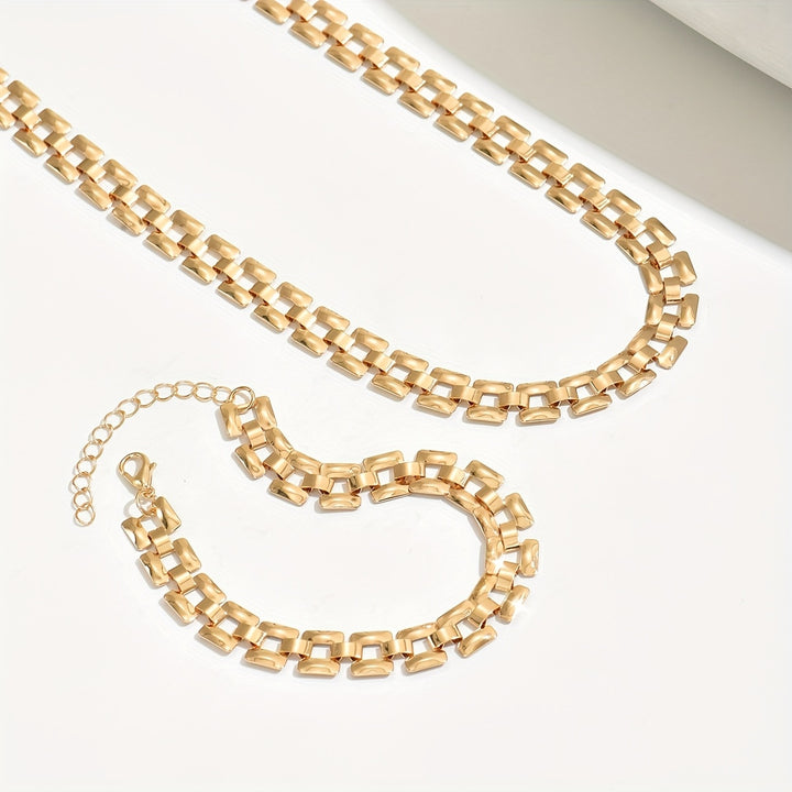 Spring & Summer Necklace Set – Polished Metal Finish