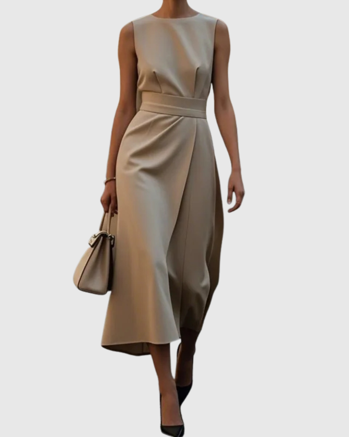 CLARIMOND | ELEGANT ROUND NECK DRESS