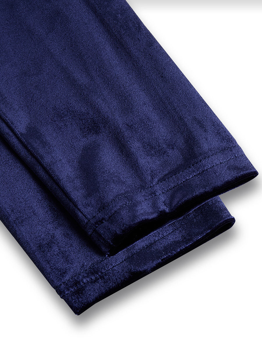 ELOWON | NAVY BLUE LONG-SLEEVE MIDI DRESS