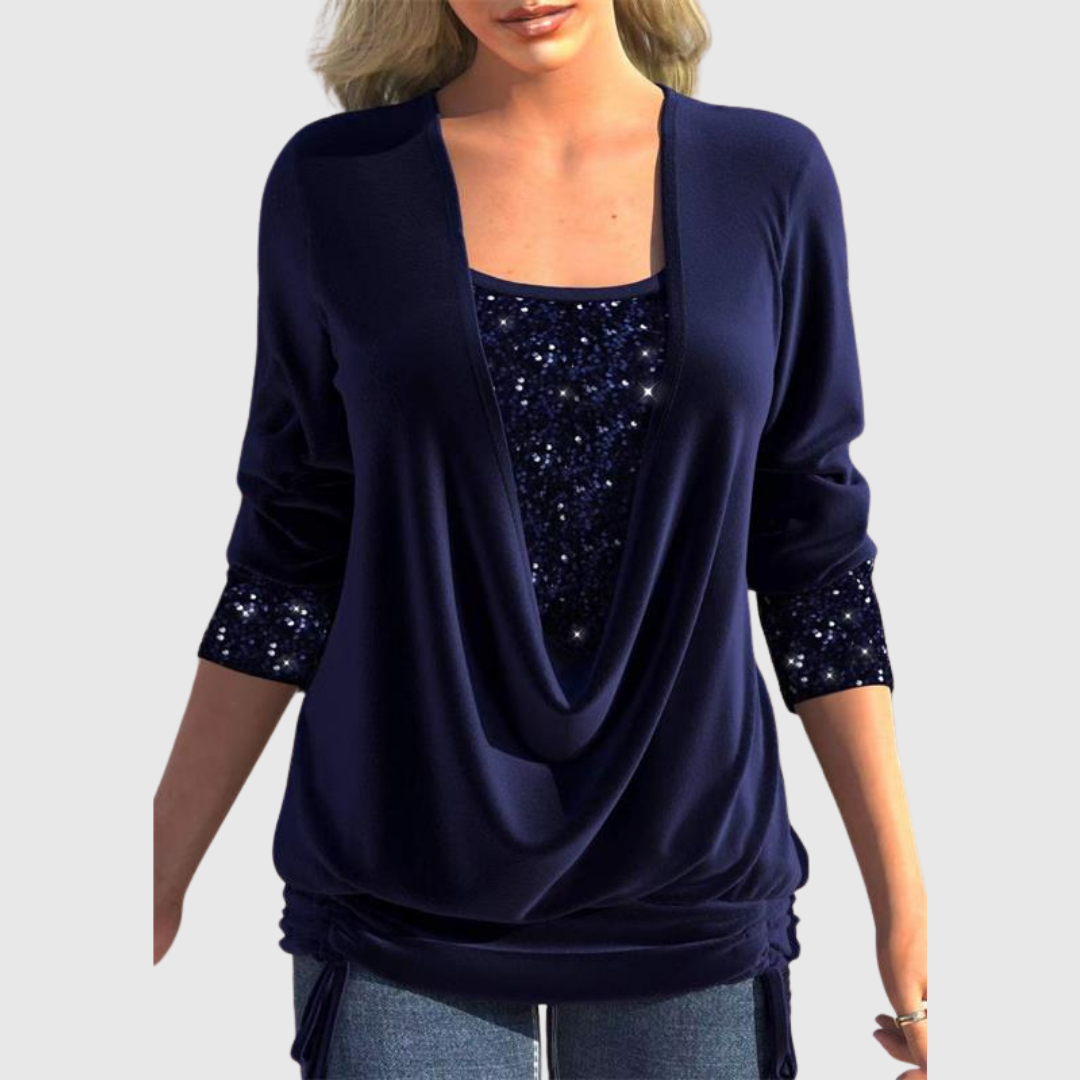 ODELINE | MODERN SEQUIN LAYER BLOUSE