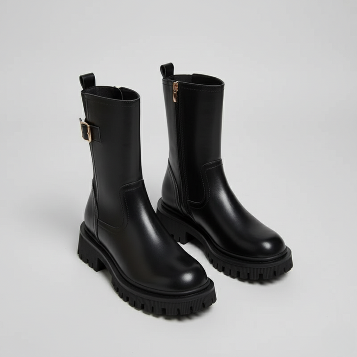 Helena | Buckle Chunky Ankle Boots
