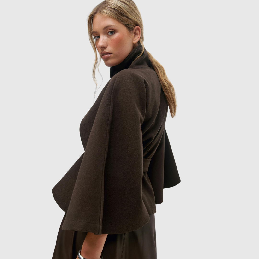 RHOSLYN | BELTED CAPE JACKET