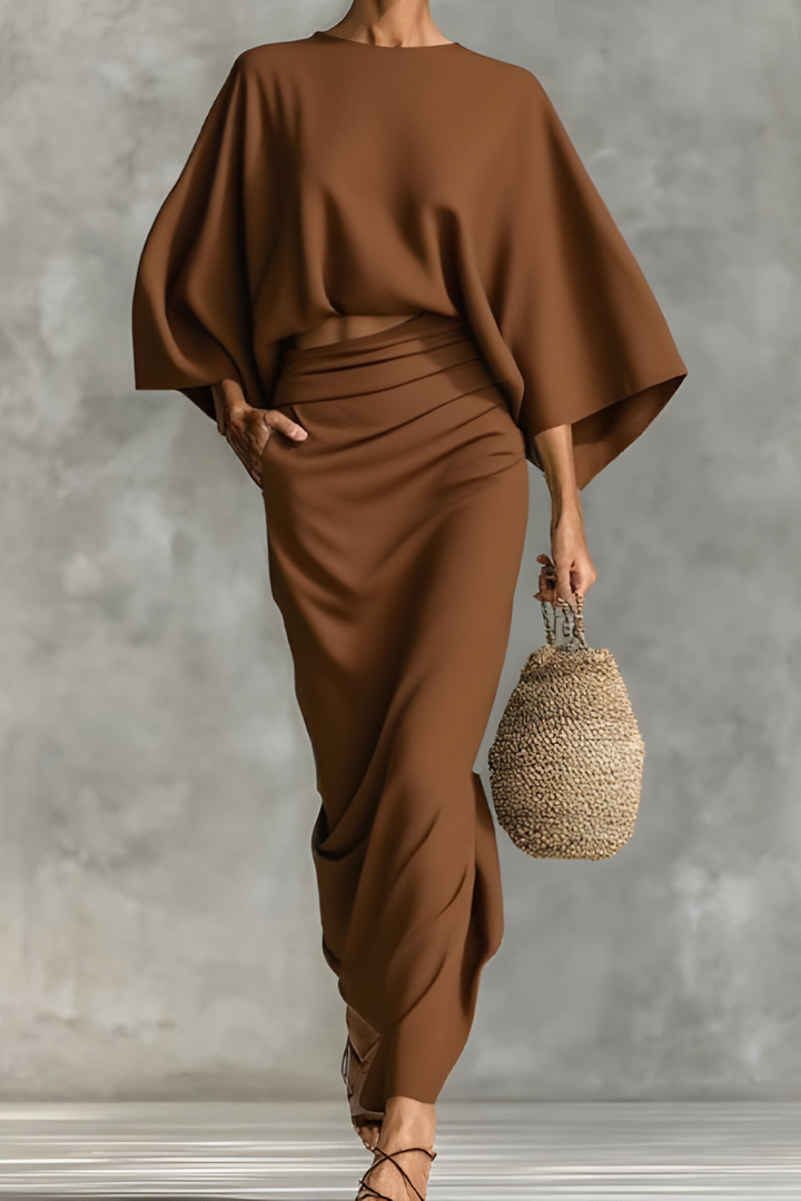 Ardith | Draped Top & Skirt Set