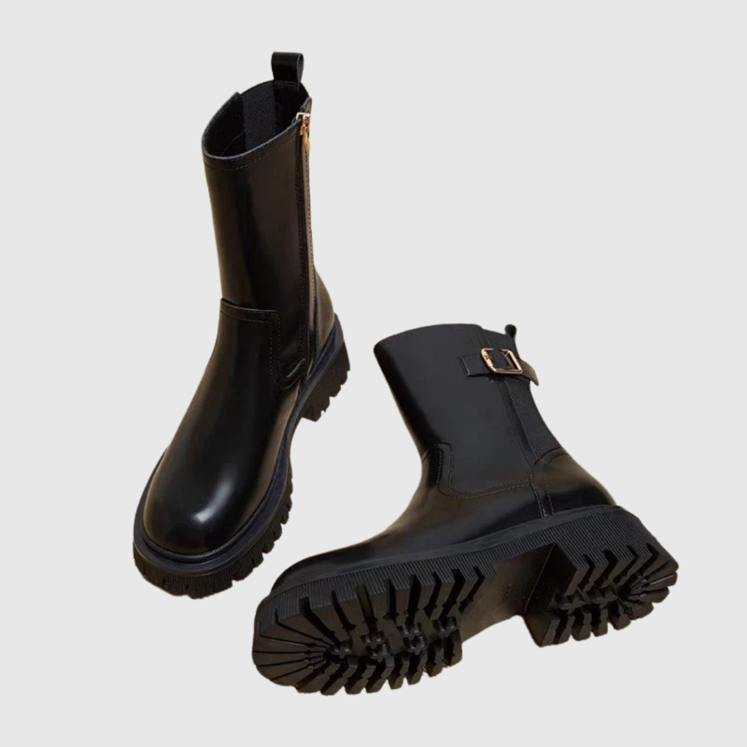 HELENA | BUCKLE CHUNKY ANKLE BOOTS