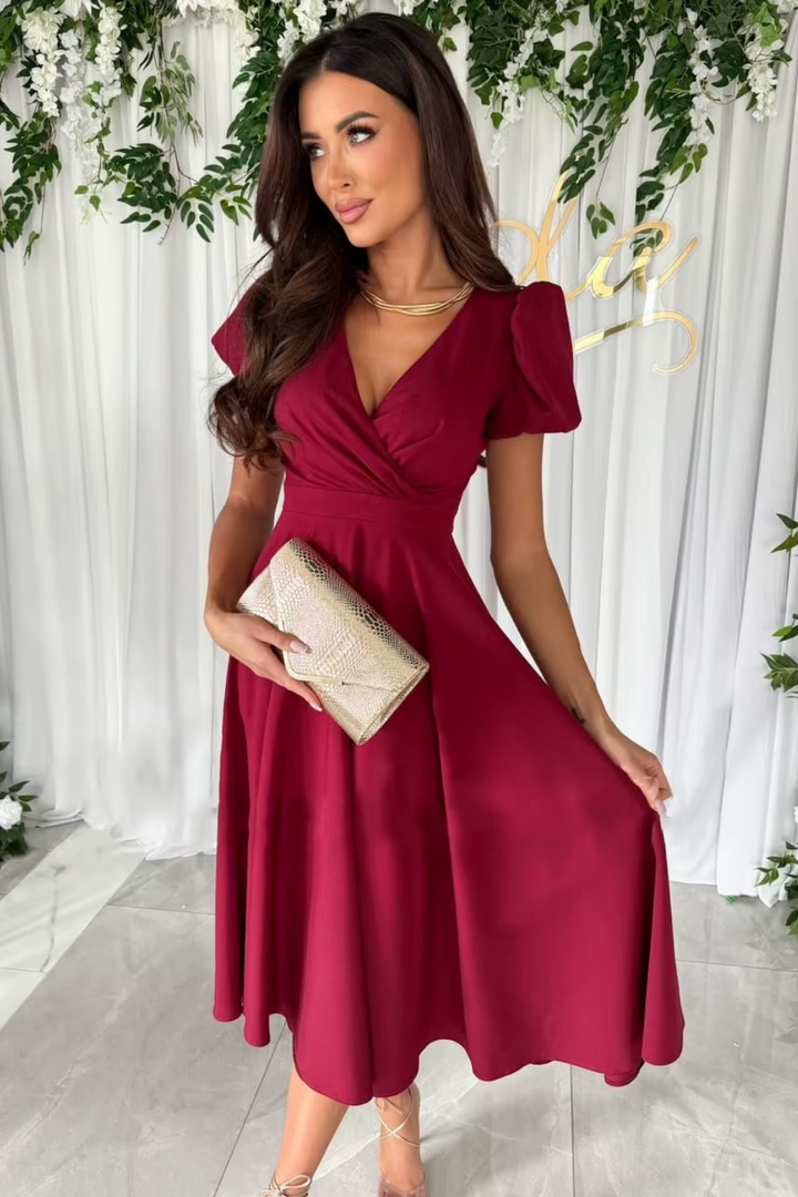 Bryher | Elegant V-Neck Midi Dress