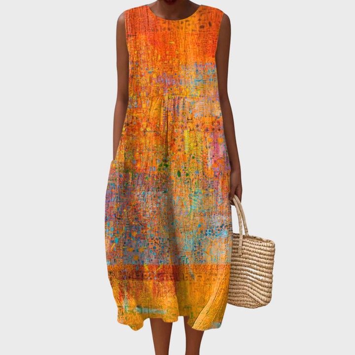 Elodie | Geometric Cotton Dress