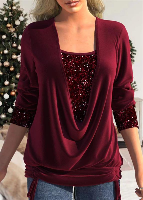 Odeline | Modern Sequin Layer Blouse