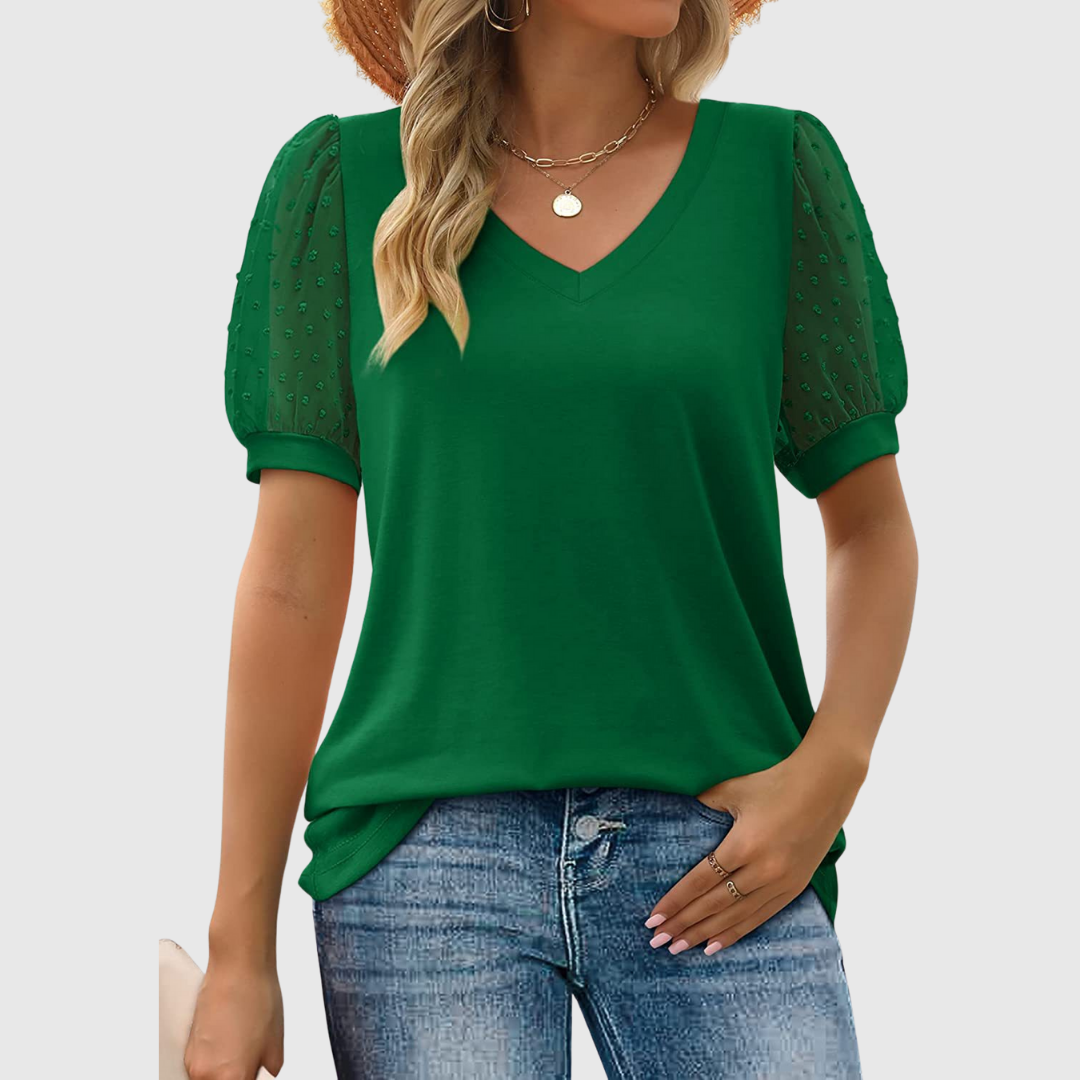 Dahlia | Sheer Sleeve Top