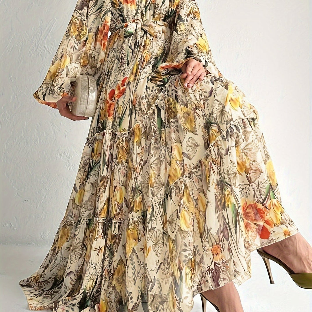 Darisella™ | Elegant Floral Kaftan Maxi Dress