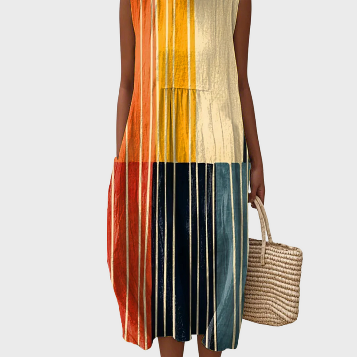 Maelle | Ink Line Cotton Dress