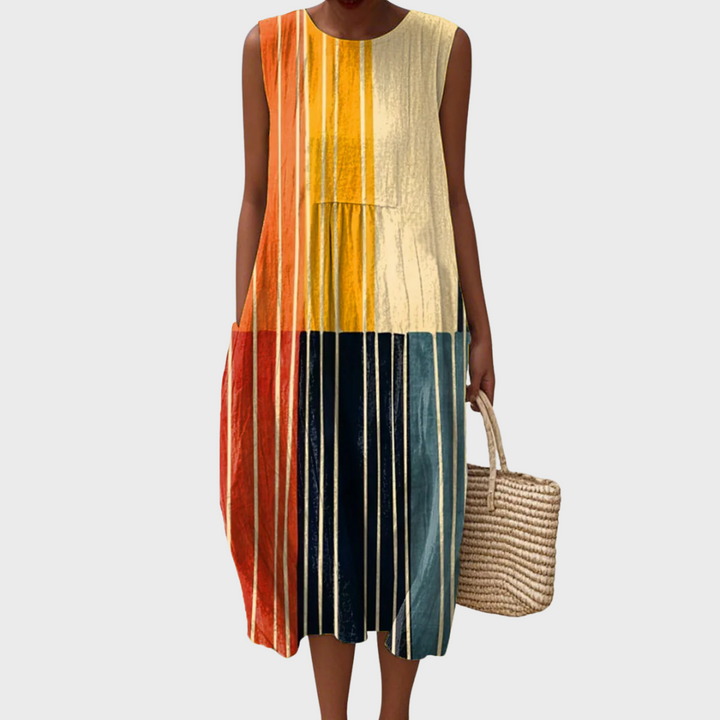 Maelle | Ink Line Cotton Dress