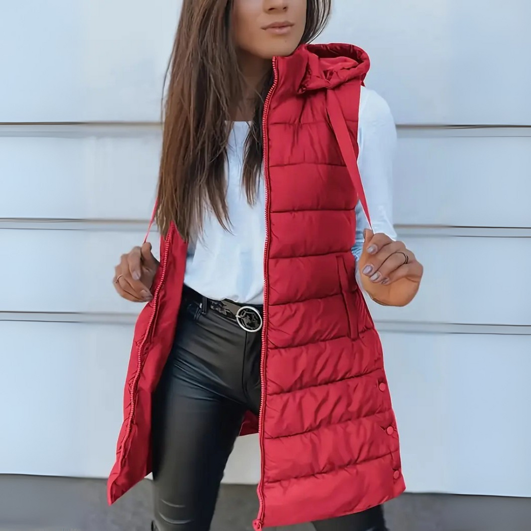 EIRLYS | CASUAL SLEEVELESS HOODED PUFFER VEST